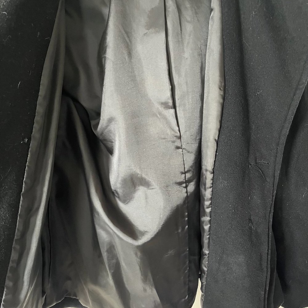 🌟 Anne Klein Black Hooded Peacoat - Perfect for the Season, Warm Wool Blend 🌟 - Picture 6 of 6